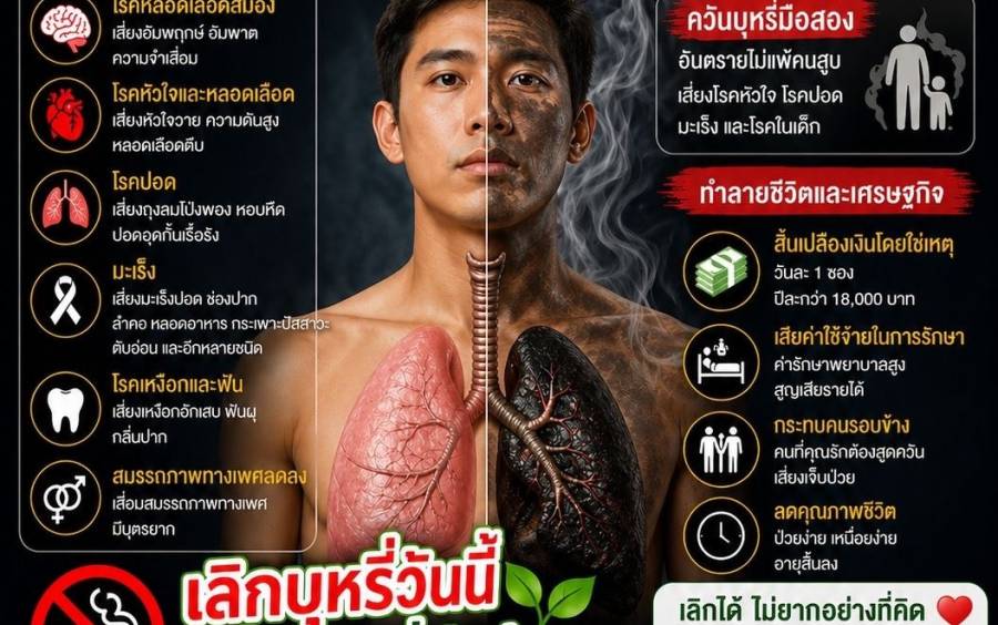 ประชาสัมพันธ์โทษของบุหรี่ ภัยเงียบที่ทำลายสุขภาพของคุณและคนรอบข้าง